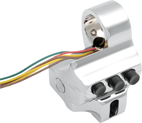 PERFORMANCE MACHINE (PM) Switch Housing - Right Side - Brake - Four Button - Chrome 0062-2040-CH