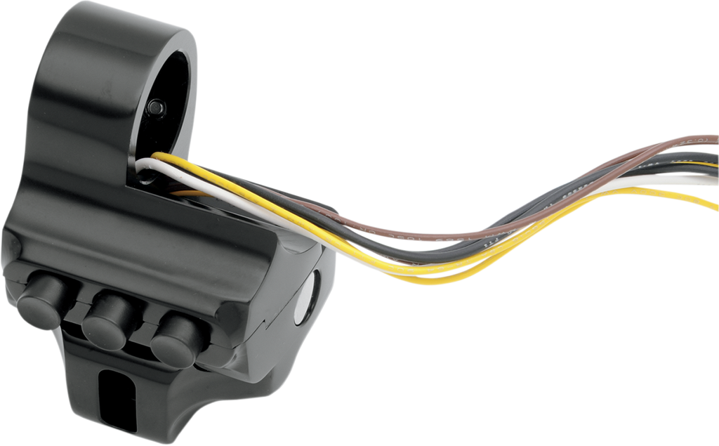 PERFORMANCE MACHINE (PM) Switch Housing - Left Side - Hydraulic Clutch - Four Button - Black 0062-2041-B