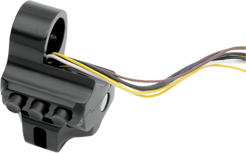 PERFORMANCE MACHINE (PM) Switch Housing - Left Side - Hydraulic Clutch - Four Button - Black 0062-2041-B