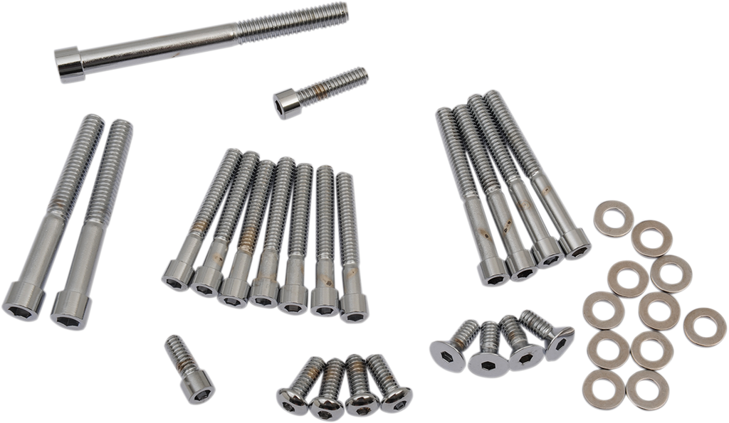 DRAG SPECIALTIES Bolt Set - Side Cover - Polished - XL MK248S