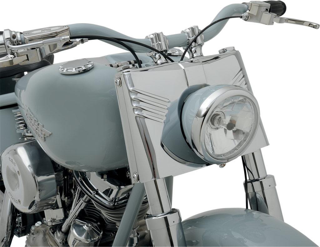 DRAG SPECIALTIES 3-Piece Fork Tins - Chrome - Ribbed - '86-'17 FLST 74156