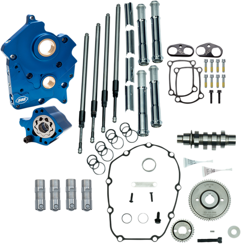 S&S CYCLE Cam Chest Kit with Plate - Gear Drive - Water Cooled - 465 Cam - Chrome Pushrods -M8 310-1001A
