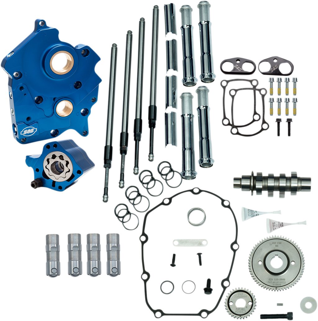 S&S CYCLE Cam Chest Kit with Plate - Gear Drive - Oil Cooled - 465 Cam - Chrome Pushrods - M8 310-1005A