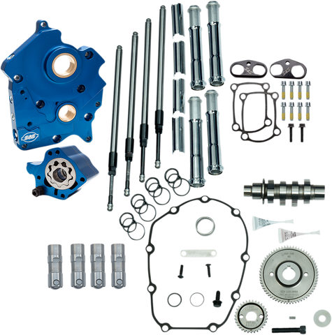 S&S CYCLE Cam Chest Kit with Plate - Gear Drive - Oil Cooled - 465 Cam - Chrome Pushrods - M8 310-1005A