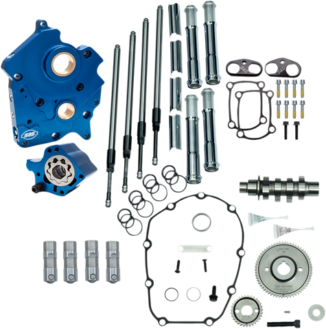 S&S CYCLE Cam Chest Kit with Plate - Gear Drive - Water Cooled - 475 Cam - Chrome Pushrods -M8 310-1002A