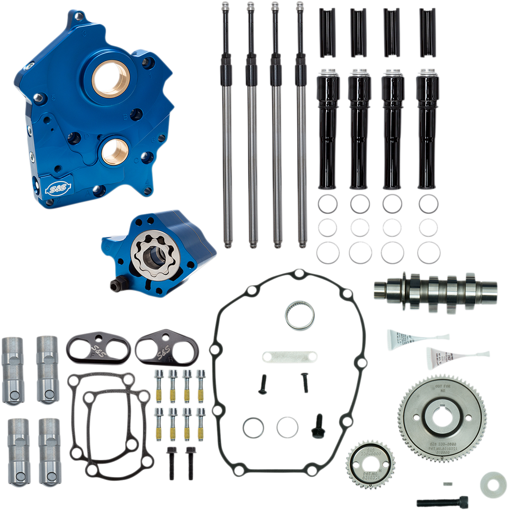 S&S CYCLE Cam Chest Kit with Plate - Gear Drive - Water Cooled - 465 Cam - Black Pushrods - M8 310-1009A