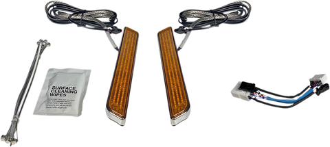 CUSTOM DYNAMICS LED Fork Light - Amber - Chrome CD-FORK-HD-AC