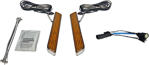 CUSTOM DYNAMICS LED Fork Light - Amber - Chrome CD-FORK-SS6-AC
