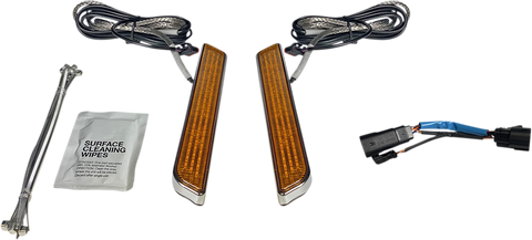 CUSTOM DYNAMICS LED Fork Light - Amber - Chrome CD-FORK-SS8-AC