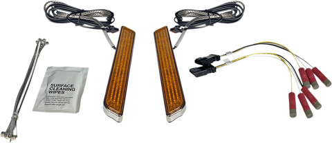 CUSTOM DYNAMICS LED Fork Light - Amber - Chrome CD-FORK-UNV-AC