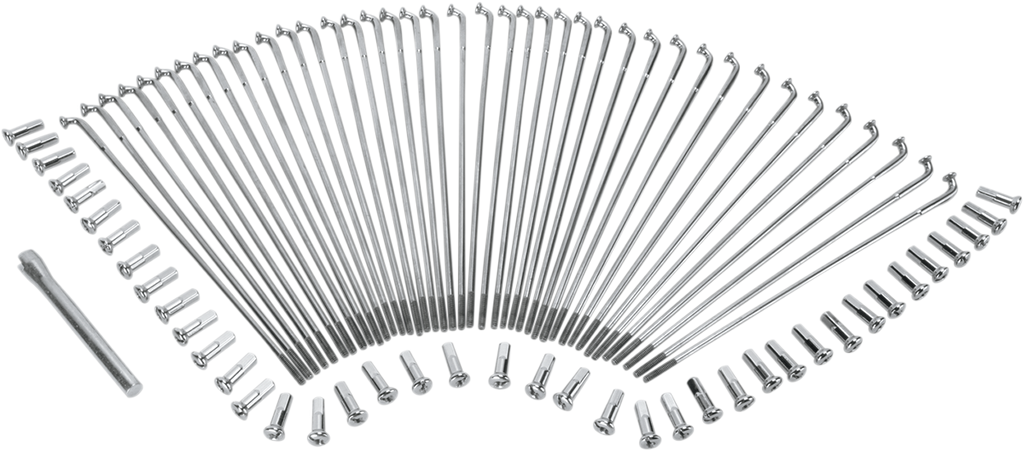 DRAG SPECIALTIES Spoke Set - Drop Center - Front/Rear - Stainless Steel - 16" 16-0501SS-BC629