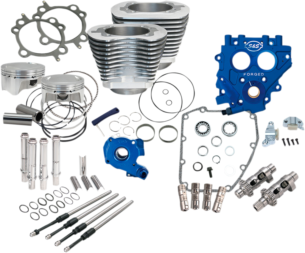 S&S CYCLE 100" Power Package Performance Kit - Chain Drive - Silver 330-0662