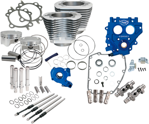 S&S CYCLE 100" Power Package Performance Kit - Chain Drive - Silver 330-0662