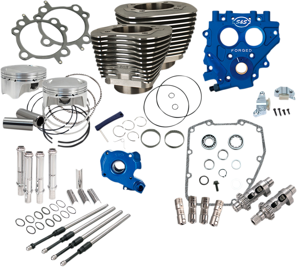 S&S CYCLE 100" Power Package Performance Kit - Chain Drive - Black 330-0664
