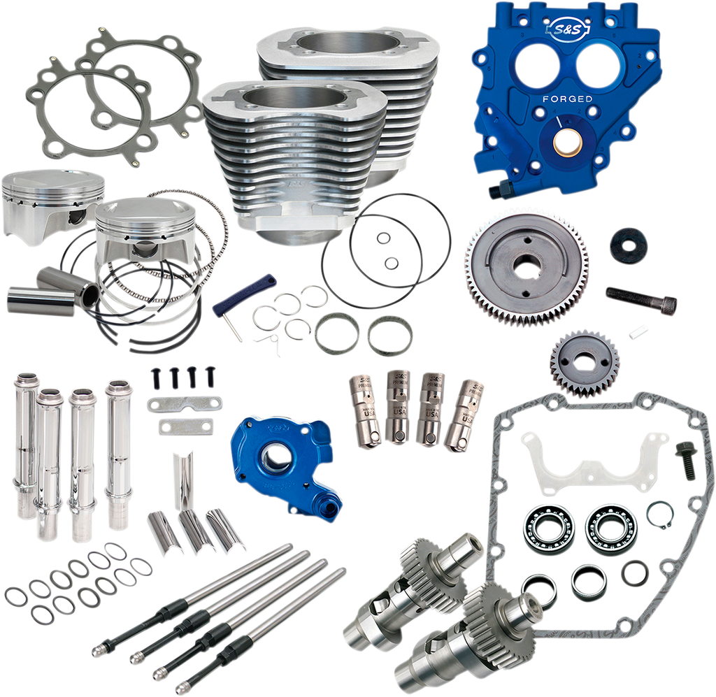 S&S CYCLE 100" Power Package Performance Kit - Gear Drive - Silver 330-0663