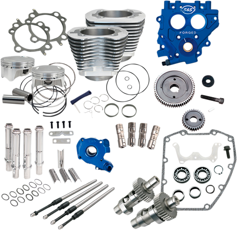 S&S CYCLE 100" Power Package Performance Kit - Gear Drive - Silver 330-0663
