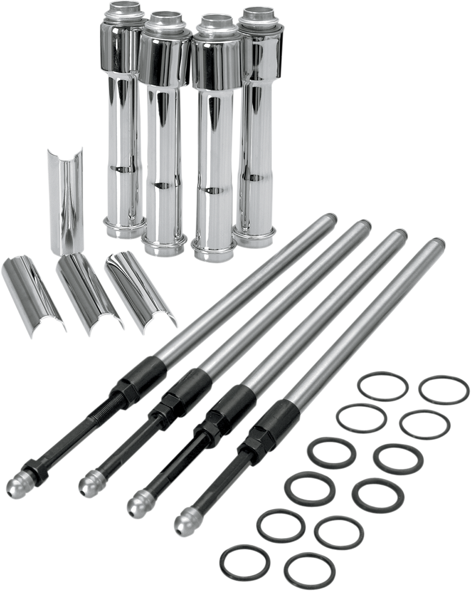 S&S CYCLE Quickee Pushrod Kit with Chrome Covers - XL 930-0023