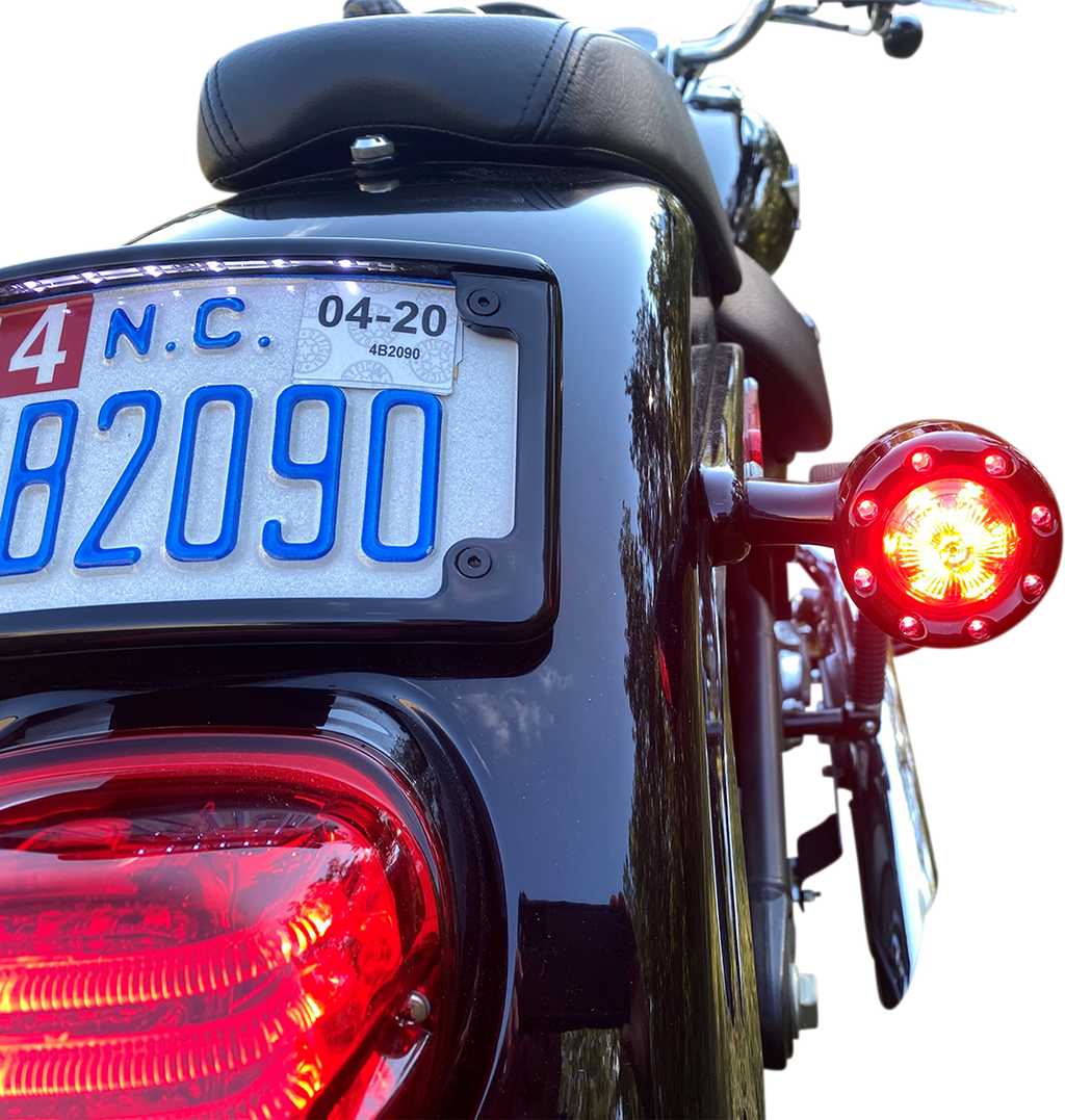 CUSTOM DYNAMICS Bullet Turn Signal 1156 - Black - Red Lens PB-BR-RR 56-BR