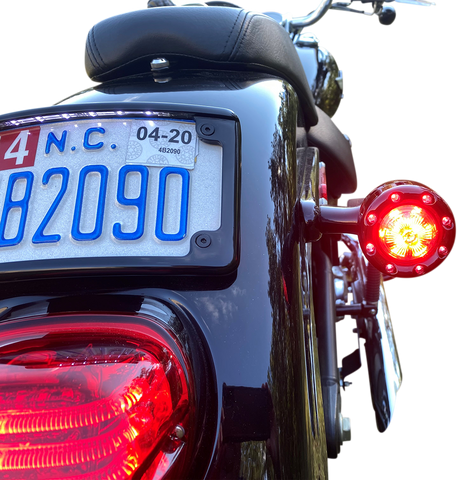 CUSTOM DYNAMICS Bullet Turn Signal 1156 - Black - Red Lens PB-BR-RR 56-BR