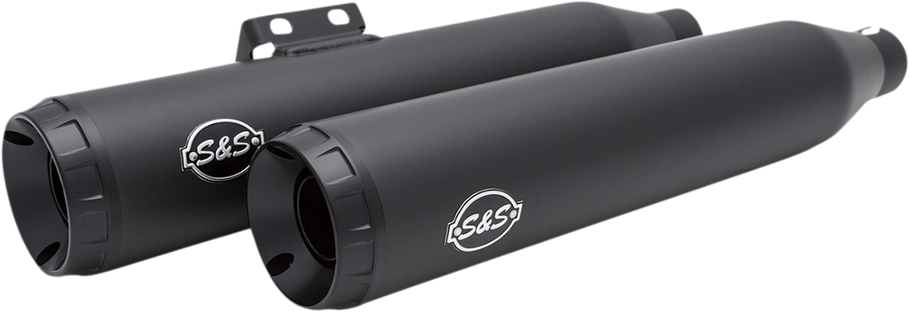 S&S CYCLE Grand National Slip-On Mufflers - Black 550-0754B
