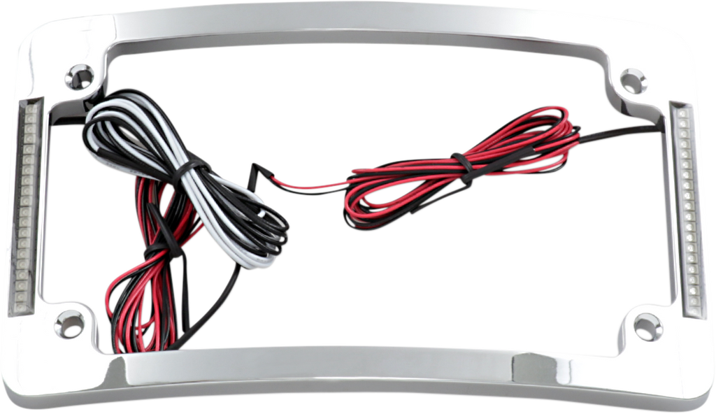 CUSTOM DYNAMICS Tri-Radius License Plate Frame w Flushmount LEDs - Chrome TF06-C