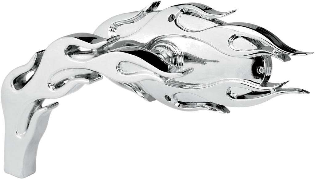 ARLEN NESS Mirror - Micro - Flamed - Side View - Oval - Chrome - Right 13-071