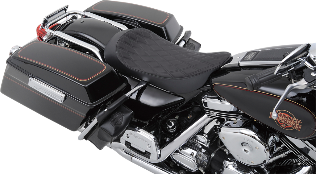 DRAG SPECIALTIES Low Solo Seat - Double Diamond - FLHR/FLHX '99-'07 0801-1155