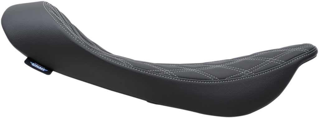 DRAG SPECIALTIES Low Solo Seat - Double Diamond - Silver Stitch - FLHR/FLHX '99-'07 0801-1156