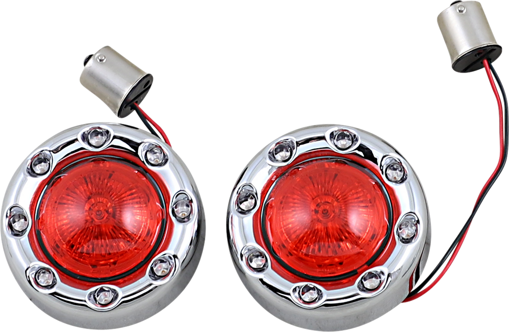CUSTOM DYNAMICS Bullet Turn Signal 1156 - Chrome - Red Lens PB-BR-RR 56-CR