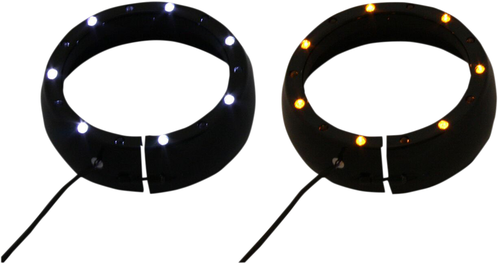 CUSTOM DYNAMICS Lighted Passing Lamp Trim Ring '96-'05 FLHT - Black CDTB-45TR-3B