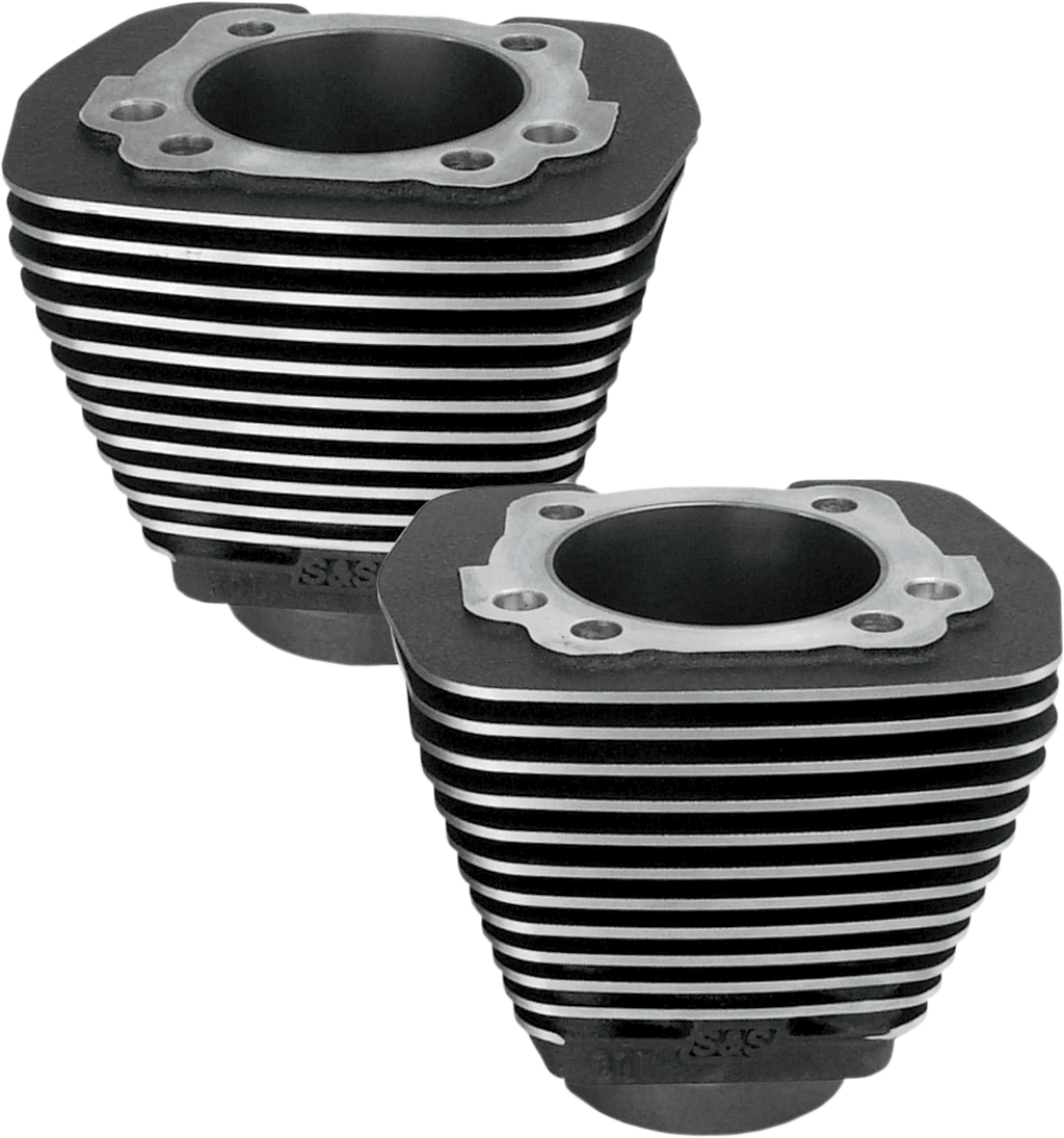 S&S CYCLE Cylinder - Evolution Big Twin - Wrinkle Black - Highlighted Fins 91-7710