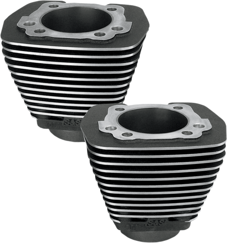 S&S CYCLE Cylinder - Evolution Big Twin - Wrinkle Black - Highlighted Fins 91-7710