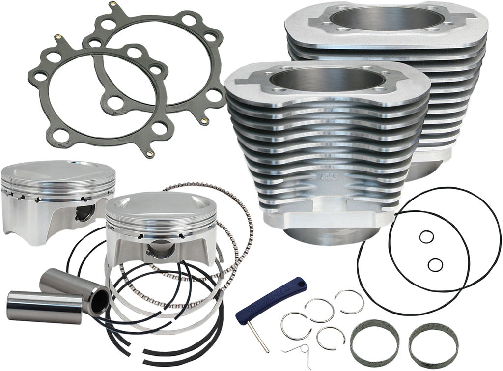S&S CYCLE 107" Big Bore Cylinder Kit - Twin Cam - Silver 910-0480