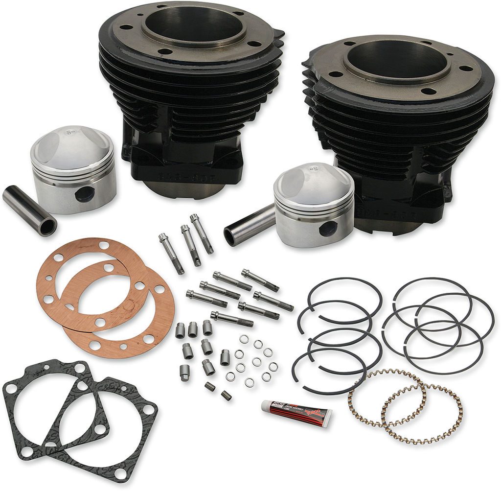 S&S CYCLE 3-7/16" Bore Cylinder and Stroker Piston Kit - Big Twin 91-9017