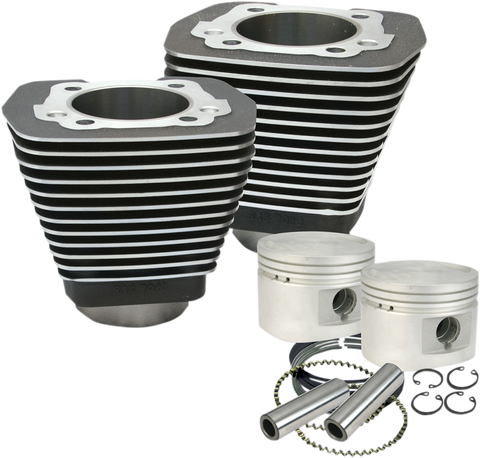 S&S CYCLE Cylinder & Piston Kit - 80" - Evolution Big Twin - Wrinkle Black 910-0182