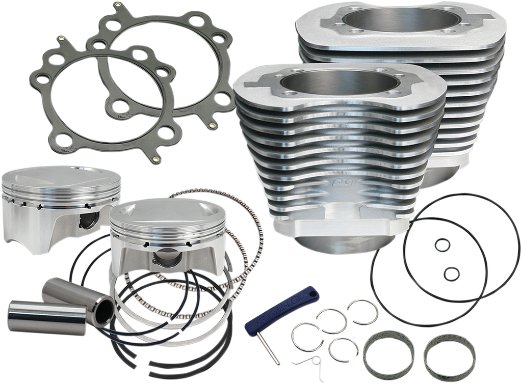 S&S CYCLE 4" Big Bore Bolt-In Sidewinder? Cylinder Kit - 100" - Silver 910-0642