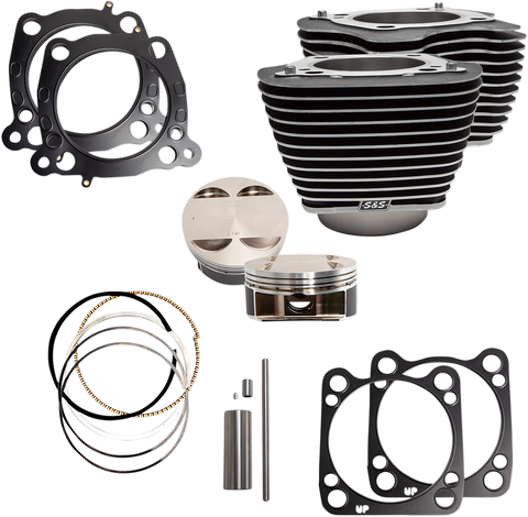 S&S CYCLE 124" Big Bore Cylinder Kit - M8 - Black 910-0625