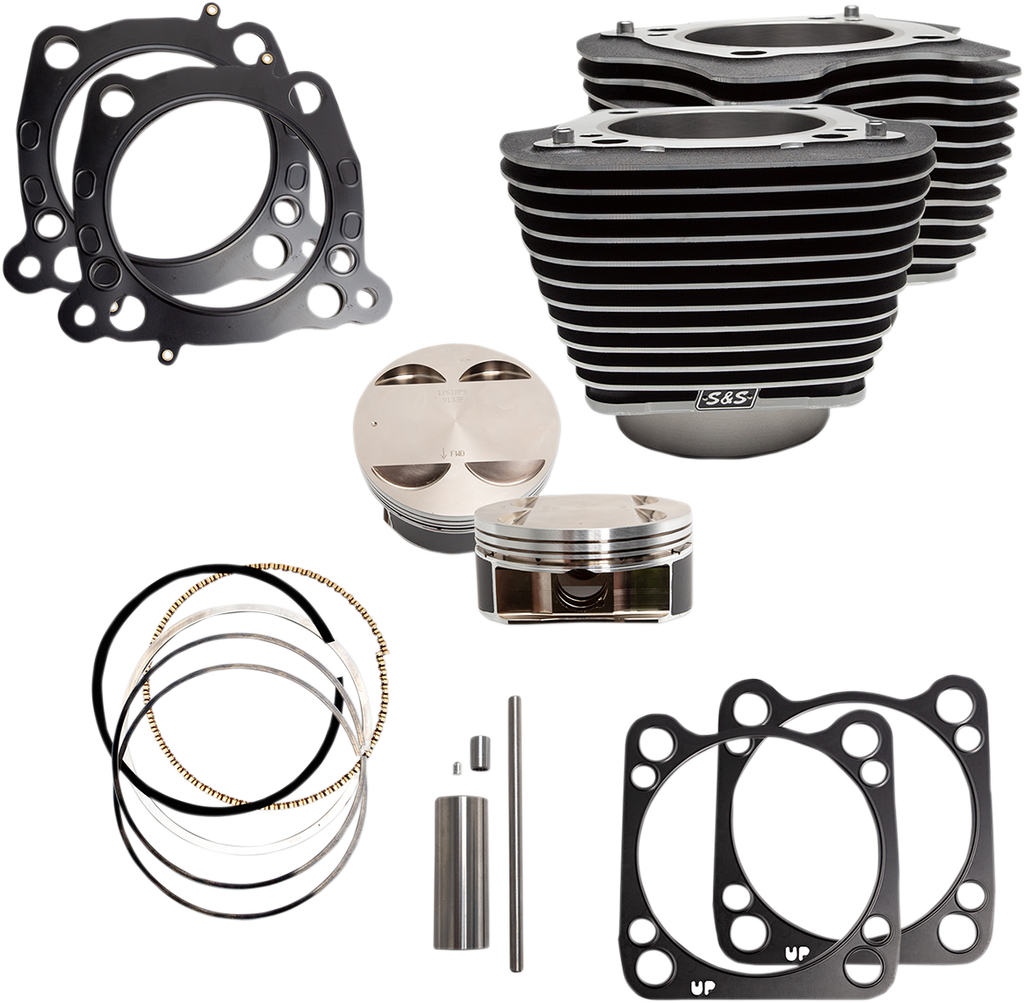 S&S CYCLE 128" Big Bore Cylinder Kit - M8 - Black 910-0684