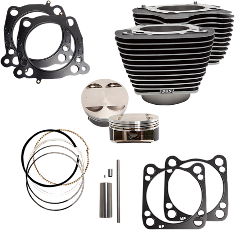 S&S CYCLE 128" Big Bore Cylinder Kit - M8 - Black 910-0684