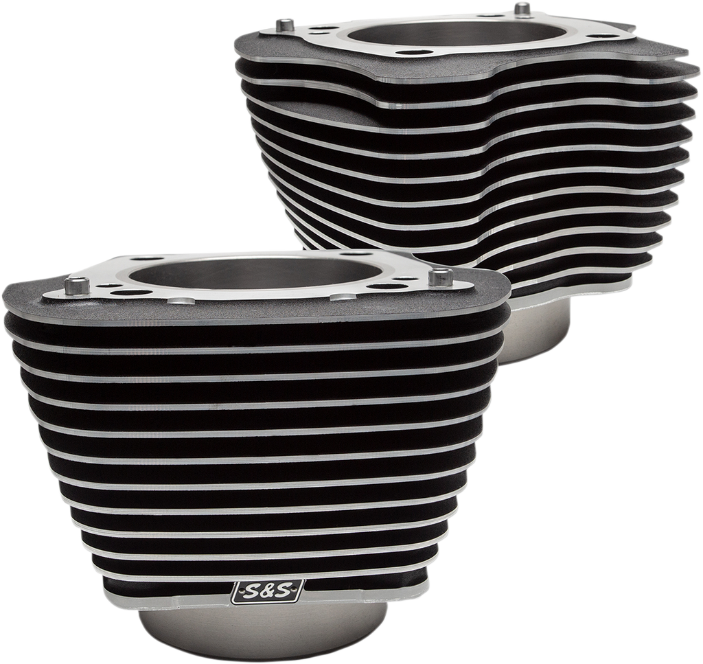S&S CYCLE Cylinders - 4.25" - M8 - Black - Highlighted Fins 910-0682