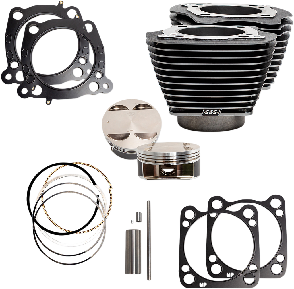 S&S CYCLE 128" Big Bore Cylinder Kit - M8 - Black Granite 910-0733