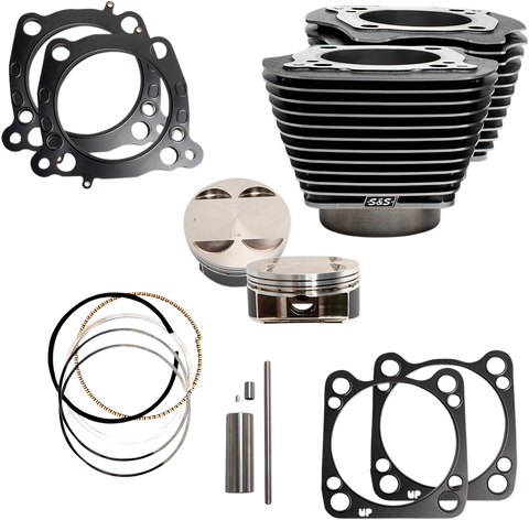 S&S CYCLE 128" Big Bore Cylinder Kit - M8 - Black Granite 910-0733