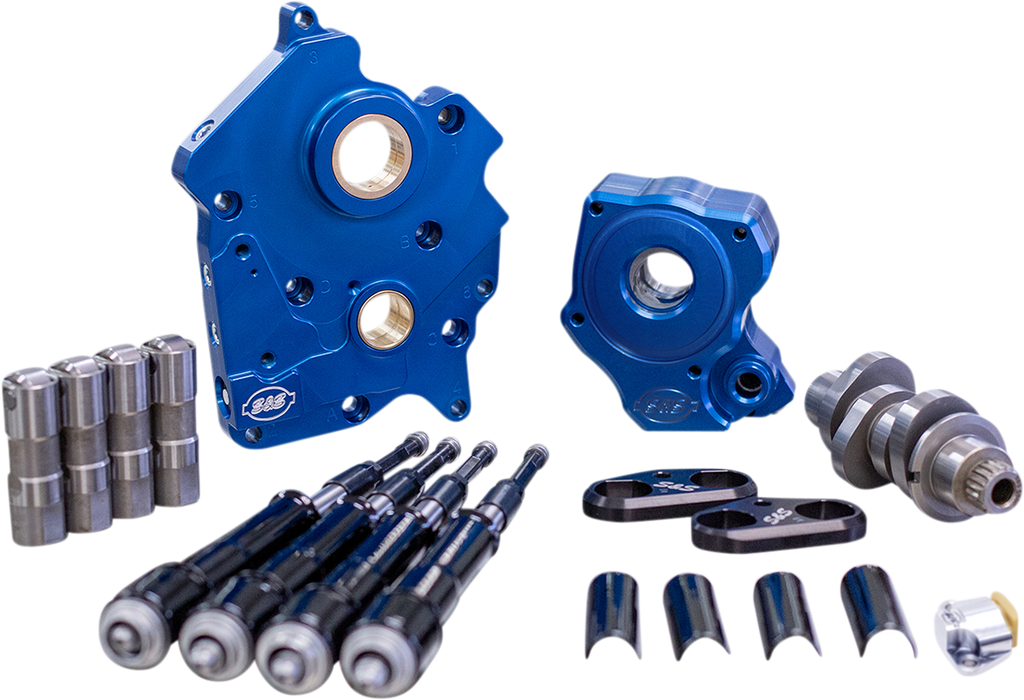S&S CYCLE Cam Chest Kit with Plate - Chain Drive - Water Cooled - 475 Cam - Black Pushrods - M8 310-1008B