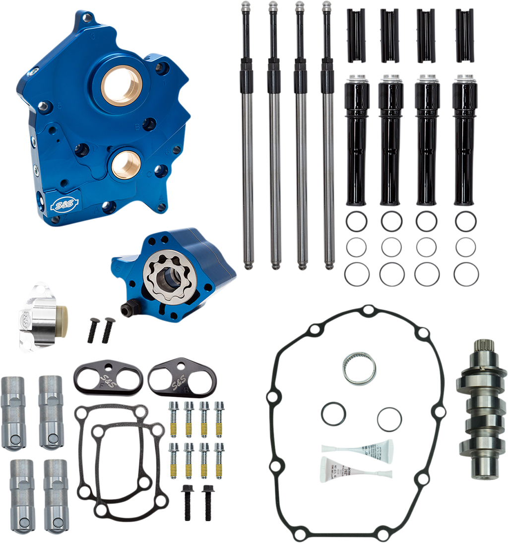 S&S CYCLE Cam Chest Kit with Plate - Chain Drive - Oil Cooled - 475 Cam - Black Pushrods - M8 310-1012B