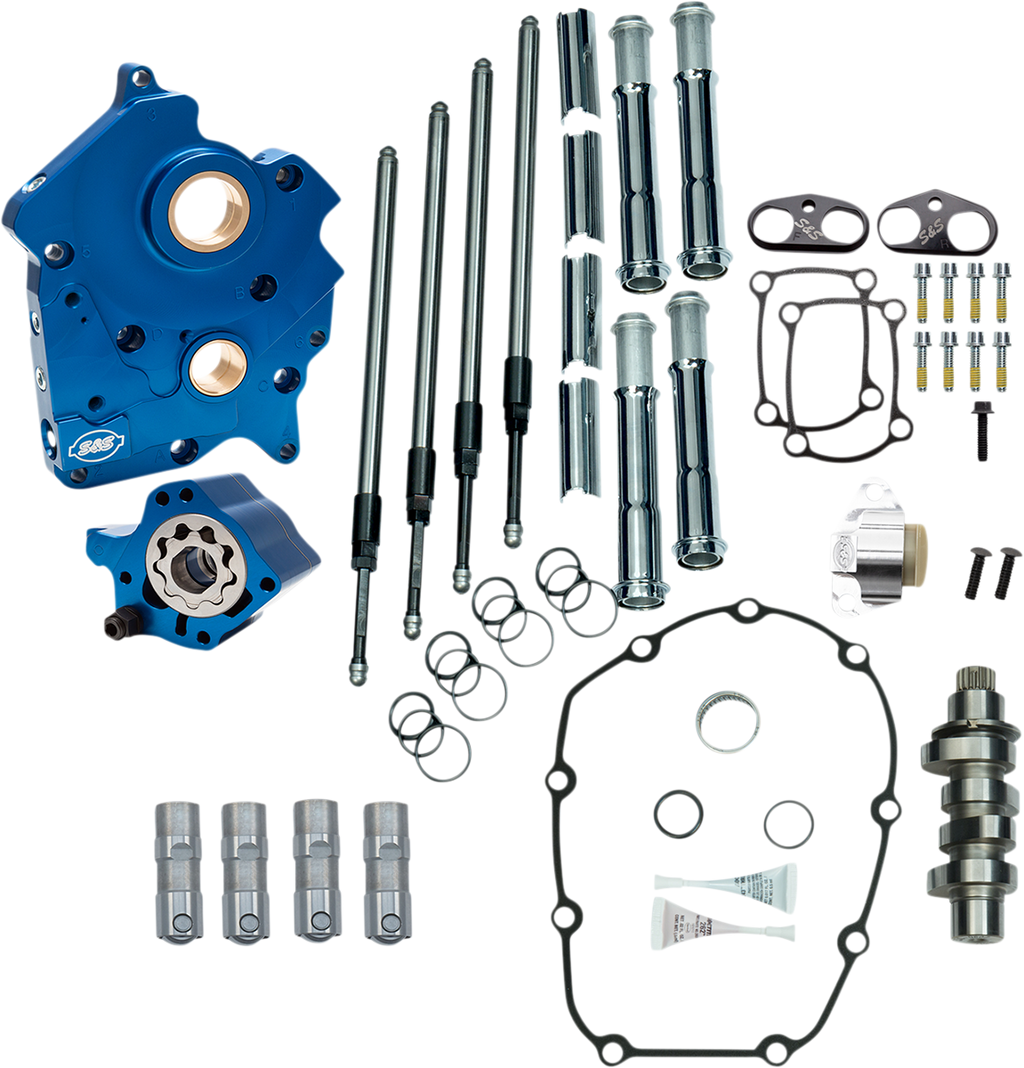 S&S CYCLE Cam Chest Kit with Plate - Chain Drive - Water Cooled - 475 Cam - Chrome Pushrods - M8 310-1000B