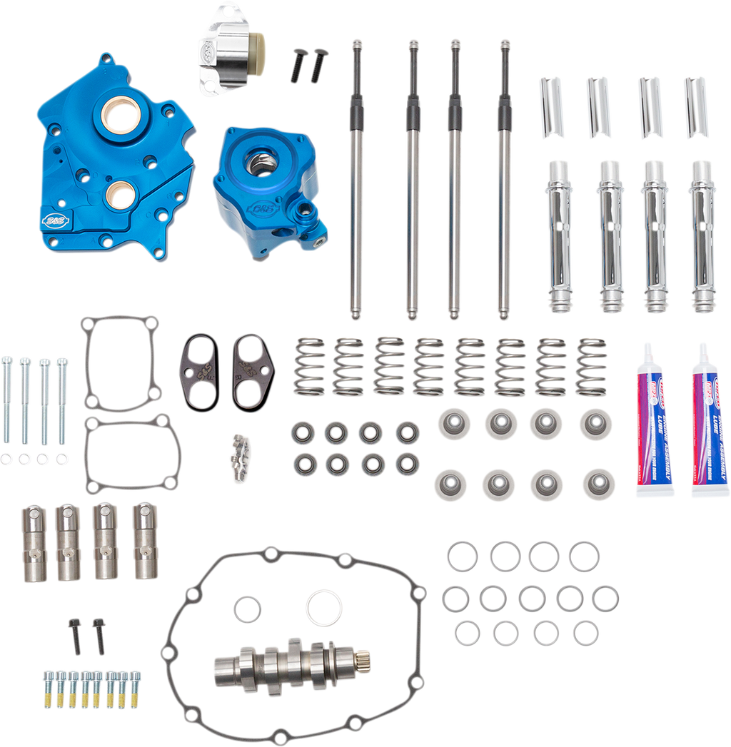 S&S CYCLE Cam Chest Kit with Plate - Chain Drive - Oil Cooled - 550 Cam - Chrome Pushrods - M8 310-1082B