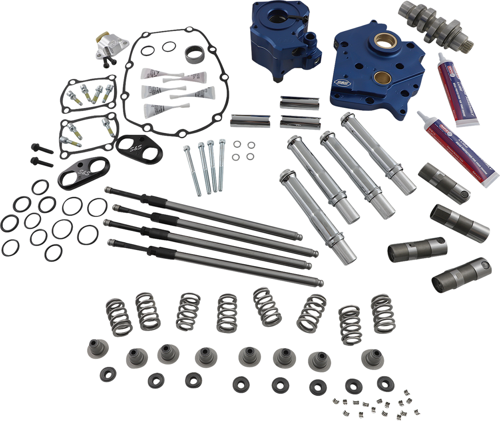 S&S CYCLE Cam Chest Kit with Plate - Chain Drive - Oil Cooled - 540 Cam - Chrome Pushrods - M8 310-1118A