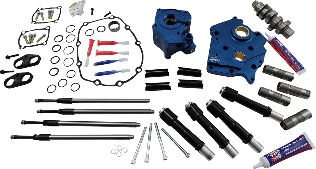S&S CYCLE Cam Chest Kit with Plate - Chain Drive - Water Cooled - 465 Cam - Black Pushrods - M8 310-1007B