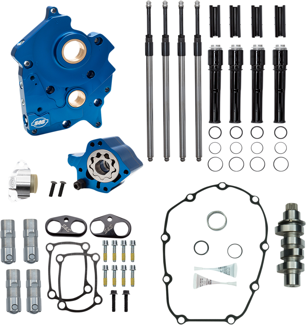 S&S CYCLE Cam Chest Kit with Plate - Chain Drive - Oil Cooled - 465 Cam - Black Pushrods - M8 310-1011B