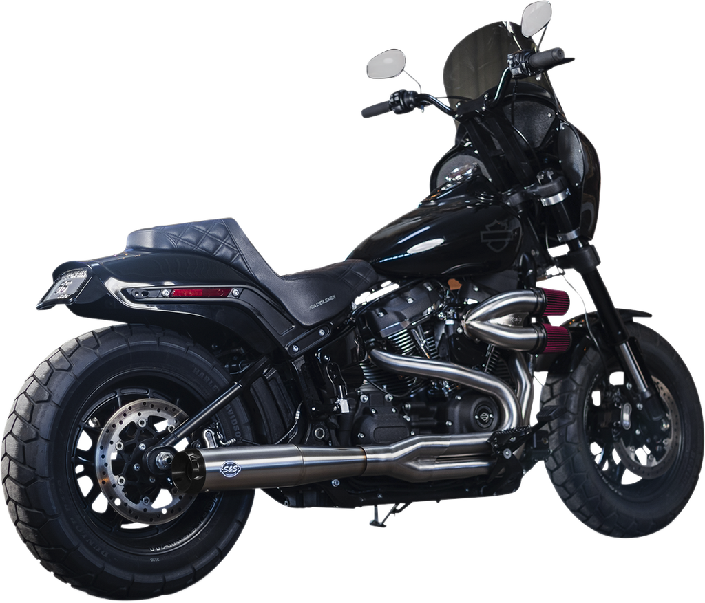 S&S CYCLE SuperStreet 2:1 50 State Exhaust System - M8 Softail - Stainless Steel 550-0996B